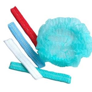 CE ISO ทิ้งไม่ทอแถบสีขาวคลิปหมวก Bouffant คลุมศีรษะตาข่ายคลุมผม